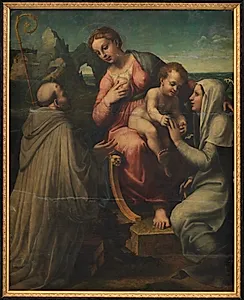 Madonna med Barnet mellem helgener by Francesco Menzocchi