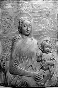 Madonna med Barnet og tre kerubhoveder by Domenico Rosselli