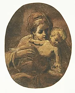 Madonna med barnet by Giacomo Cavedone