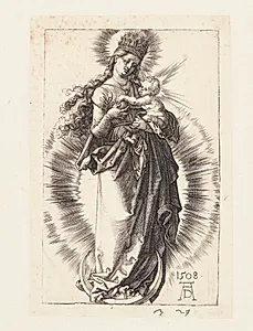 Madonna med stjernekrone, stående på seglmåne by Albrecht Dürer