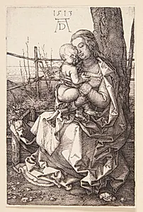 Madonna, siddende ved et træ by Albrecht Dürer