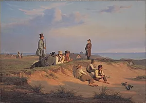 Mænd af Skagen en sommeraften i godt vejr by Martinus Rørbye
