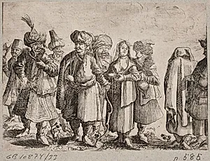 Mænd og kvinder i orientalske dragter by Ubekendt
