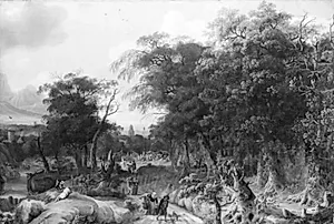 Majfest i en bjergegn by Johannes Lingelbach