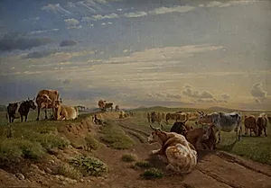 Malkeplads ved herregården Vognserup by Johan Thomas Lundbye