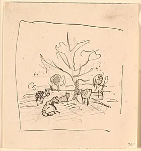 Malkepladsen ved Dyrehavegård by Theodor Philipsen