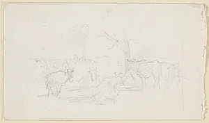 Malkepladsen ved Dyrehavegård by Theodor Philipsen