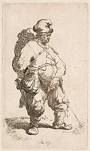 Mand, der lader sit vand by Rembrandt van Rijn