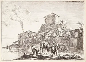 Mand med et mulæsel, Via Appia by Jan Both