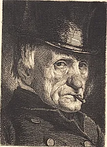 Mand med hat og cigar by Frans Schwartz