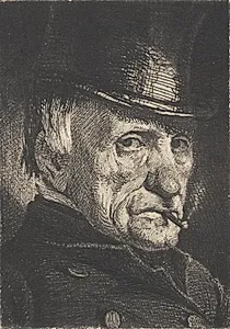 Mand med hat og cigar by Frans Schwartz