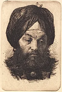 Mand med turban by Frans Schwartz