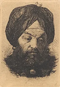 Mand med turban by Frans Schwartz