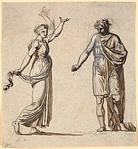 Mand og kvinde i antikke dragter by Nicolai Abildgaard
