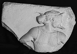 Mand, overkrop frontal, hoved i profil mod højre. Hermes by Ubekendt