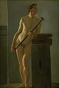 Mandlig model by Wilhelm Bendz