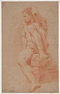 Mandlig modelstudie by Hendrik Krock