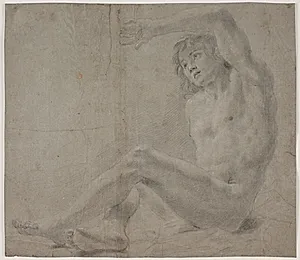 Mandlig modelstudie by Hendrik Krock