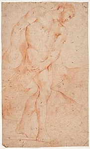 Mandlig modelstudie, stående by Hendrik Krock