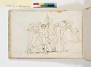 Mandlige figurer under et arbejde by C.W. Eckersberg