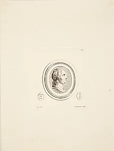 Mandshoved i profil mod højre by Madame de Pompadour