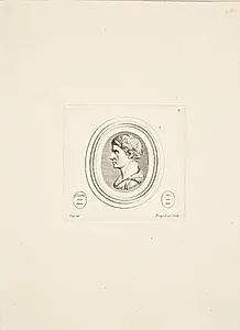Mandshoved i profil mod venstre by Madame de Pompadour