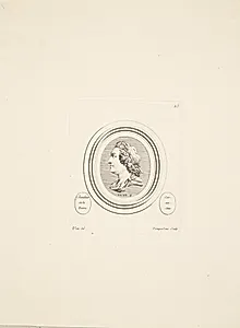 Mandshoved i profil mod venstre by Madame de Pompadour