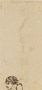 Mandshoved i profil samt ubetydelige figurrids by Nicolai Abildgaard