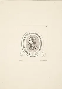 Mandshoved (Marcus Aurelius) i profil mod venstre by Madame de Pompadour
