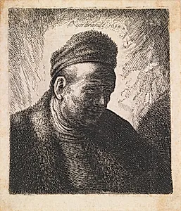 Mandshoved. Rembrandts fader by Ubekendt