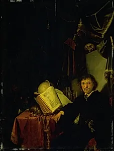 Mandsportræt i interiør by Karel Slabbaert
