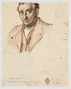 Mandsportræt og to profiler by Wilhelm Marstrand