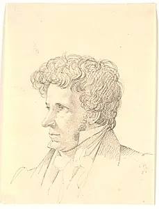 Mandsportræt. Profil til venstre by Wilhelm Bendz