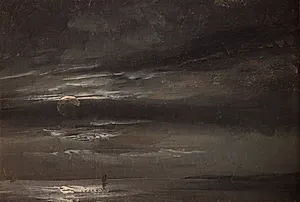 Måneskin over havet by J.C. Dahl