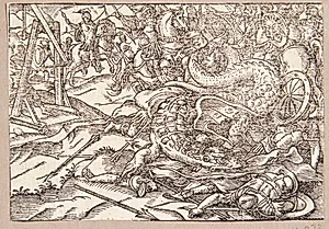 Marcus Atilius Regulus dræber en serpent i Afrika by Tobias Stimmer