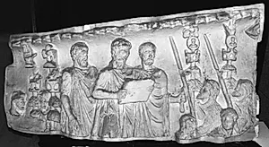 Marcus Aurelius modtager undertvungne barbarer by Ubekendt