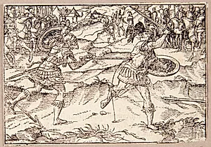 Marcus Valerius i kamp med en galler