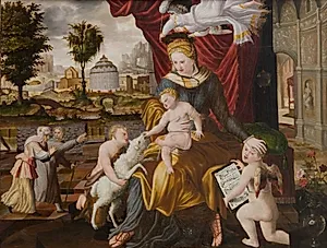 Maria med Jesusbarnet, Johannes og engle