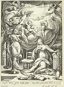 Marias bebudelse by Adriaen Collaert