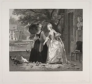 Marie Antoinette fordrer fuglene ved Trianon