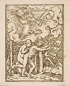 Marie Magdalene knælende ved et kors by Ubekendt