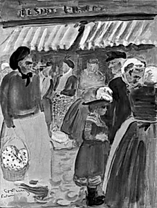 Markedet i Falaise, Normandiet by Emile Othon Friesz