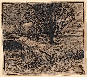 Markvej ved Lindenborg, vinter by Theodor Philipsen