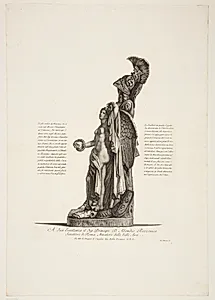Marmortrofæ med sejrsgudinde fra Vatikanet, fundet nær Cornazzano af Gavin Hamilton i 1772 by Giovanni Battista Piranesi