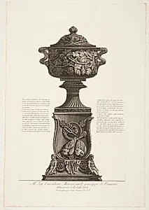 Marmorvase på et alter med egyptiske symboler by Giovanni Battista Piranesi