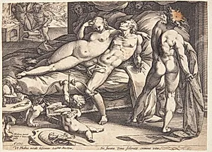 Mars og Venus overraskes af Vulkan by Hendrick Goltzius