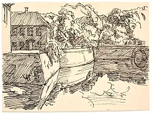 Med dybe Kanaler rundt om... by Fritz Syberg