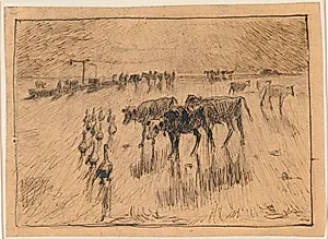 Med solen i øjnene. Hollænderbrønden på Saltholmen, sen eftermiddag by Theodor Philipsen