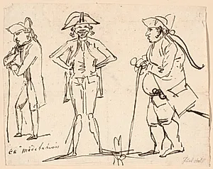 Meditation. Karikaturer af Clemens, Juel og Charles Bonnet by Jens Juel