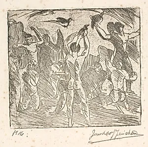 Menneskene søger varsler by J.A. Jerichau (II)